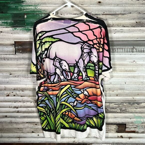 Vintage Elephant Stained Glass AOP Shirt - Picture 9 of 13